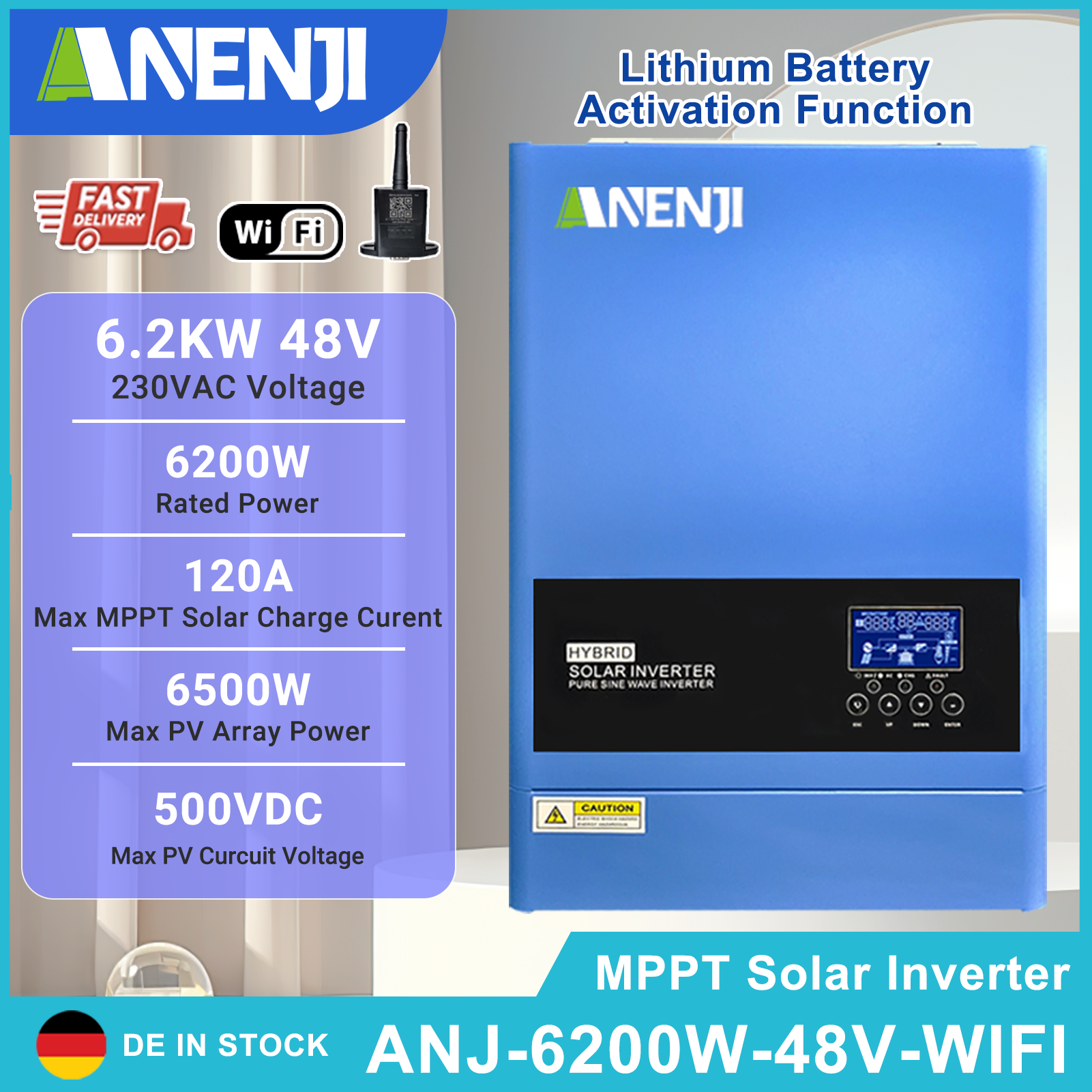 Mppt Charge Controller - 4KW 6.2KW Hybrid Solar Inverter 24V
