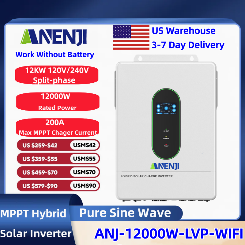 Mppt Charge Controller - ANENJI 120V/240V 12KW Split-phase Hybrid Solar