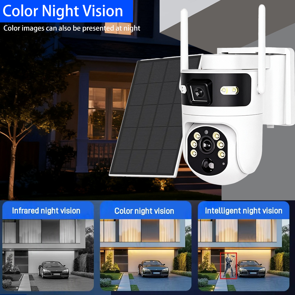 8MP 4K 4G SIM Card PTZ IP Came - Solar Panel Tilt Mount avis et prix