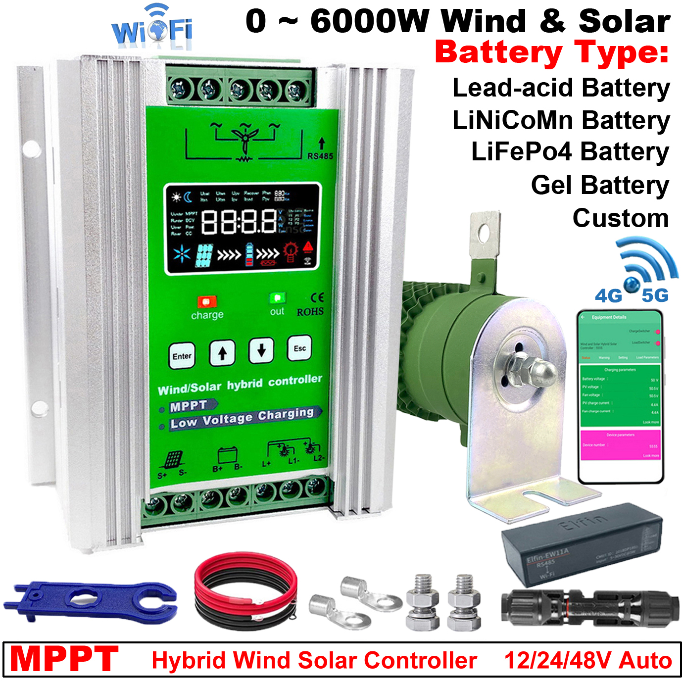 4000W MPPT Wind Solar Hybrid C - Mppt Charge Controller avis et prix