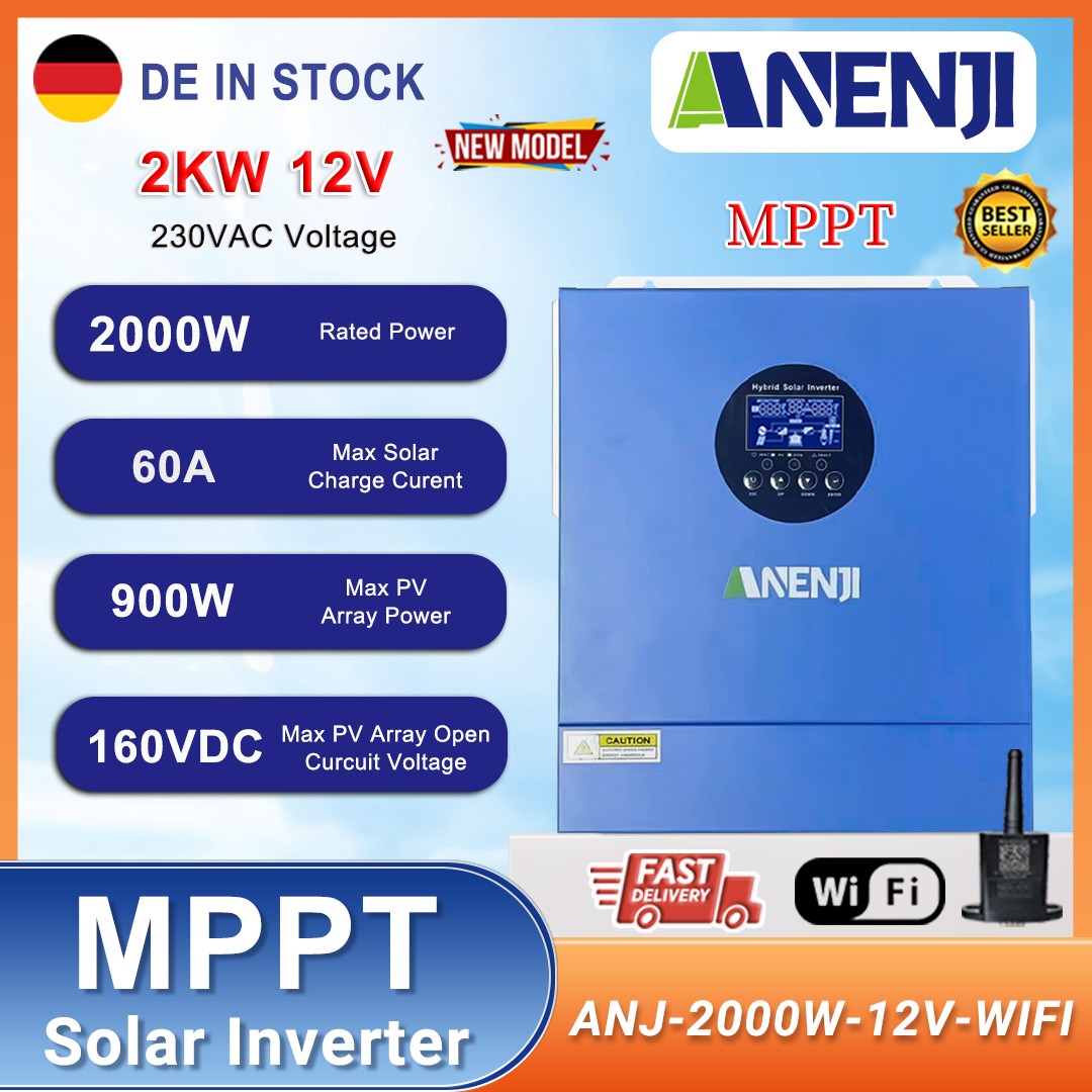 2KW 12V Hybrid Solar Inverter  - Mppt Charge Controller avis et prix