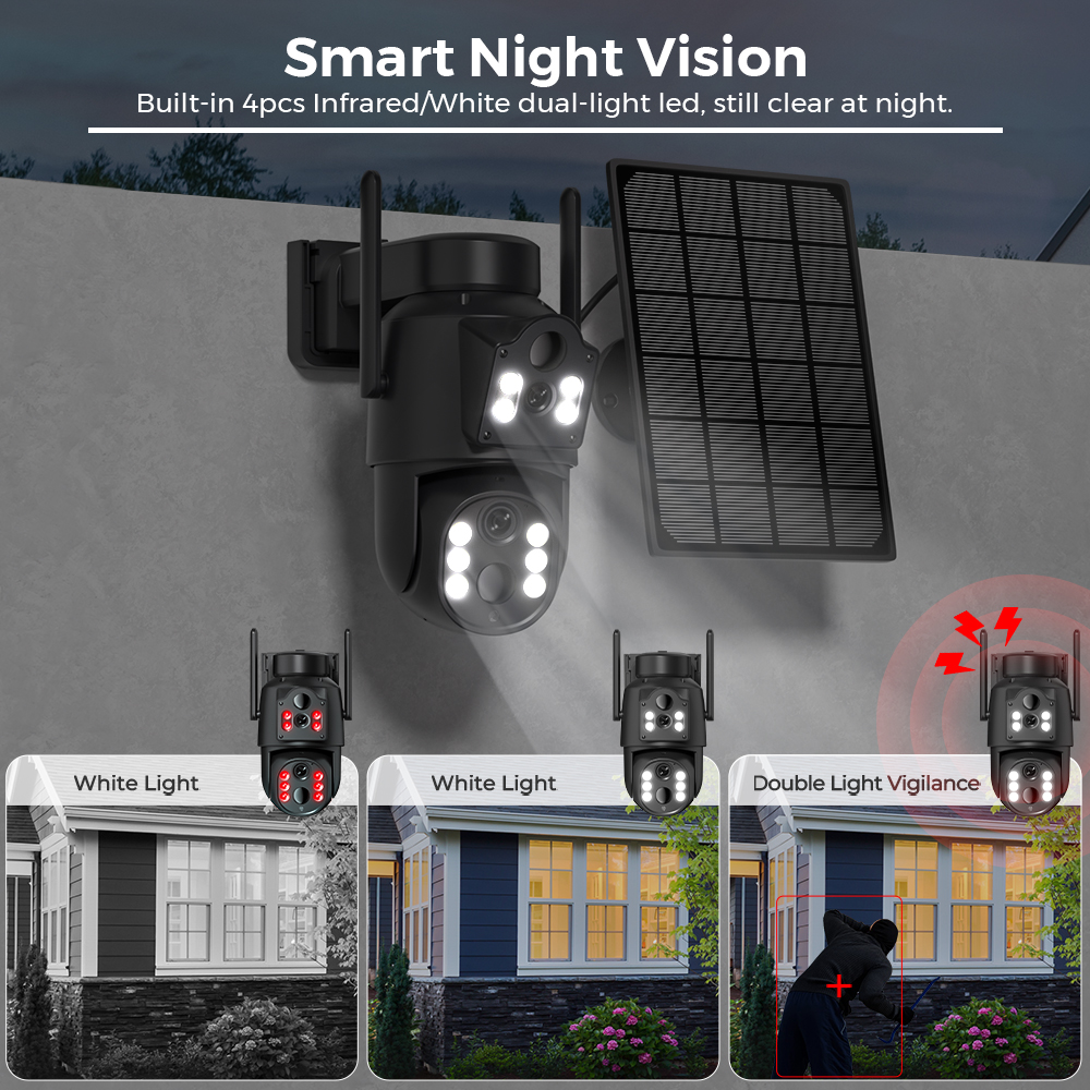 8MP 4K HD Solar WiFi Camera Ou - Solar Panel Tilt Mount avis et prix