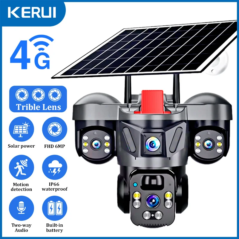 KERUI V380 Pro Outdoor PTZ 6MP - Solar Panel Tilt Mount avis et prix
