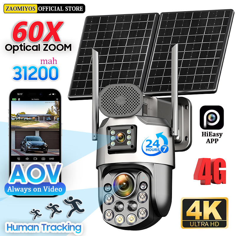 Dual Lens Home Outdoor Surveil - Solar Panel Tilt Mount avis et prix