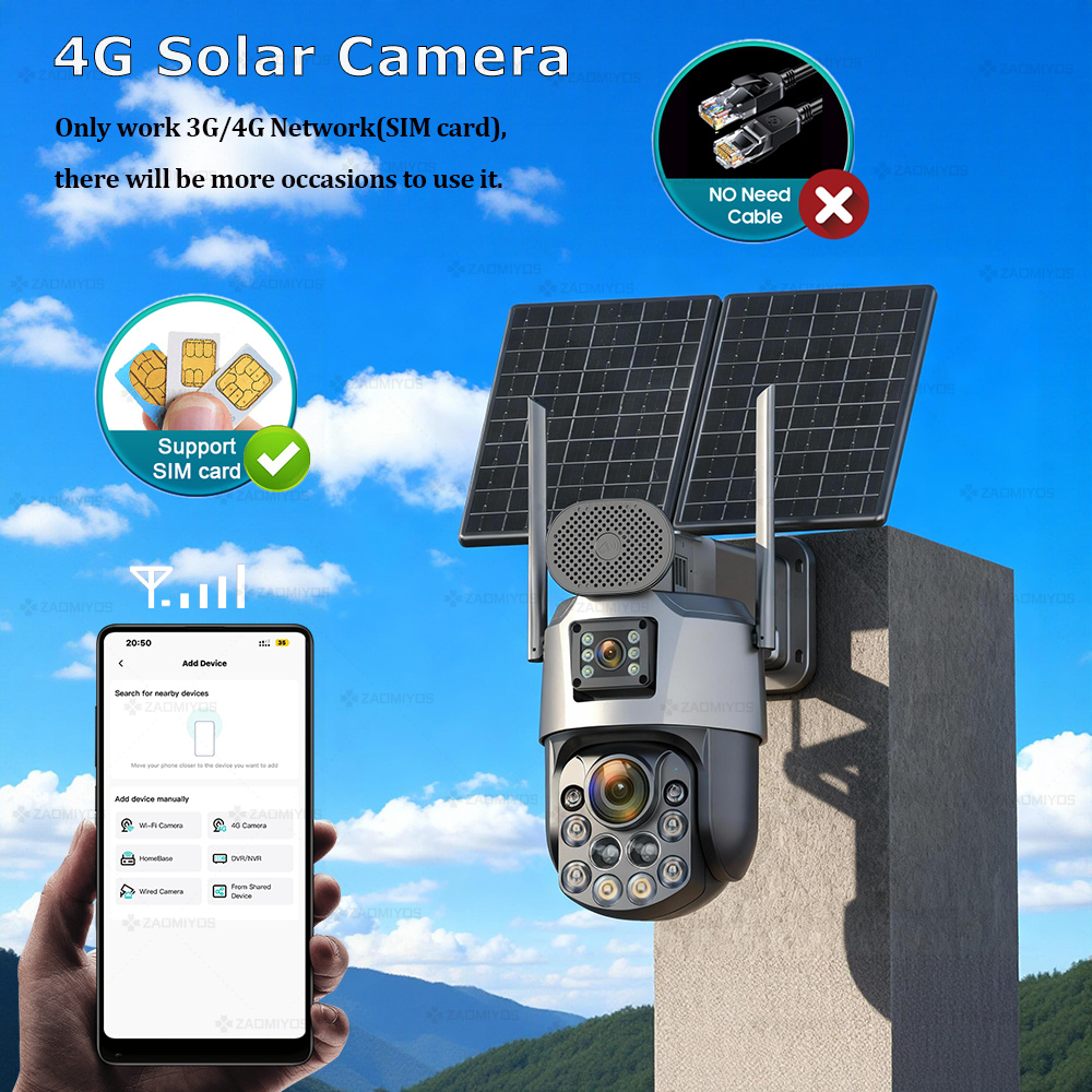 Dual Lens Home Outdoor Surveil - Solar Panel Tilt Mount avis et prix