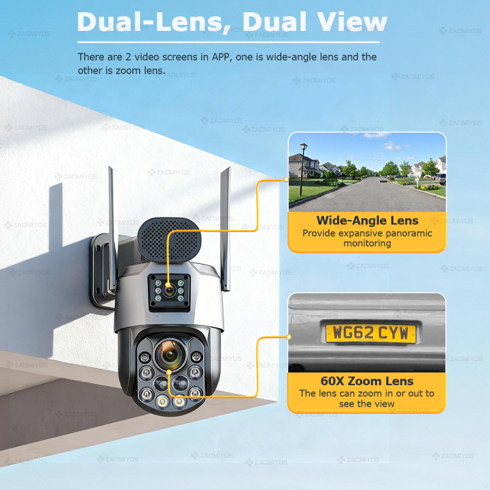 Dual Lens Home Outdoor Surveil - Solar Panel Tilt Mount avis et prix